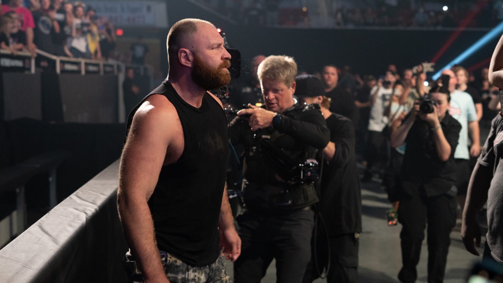 Jon Moxley walking to the ring at AEW Dynamite in July 2021