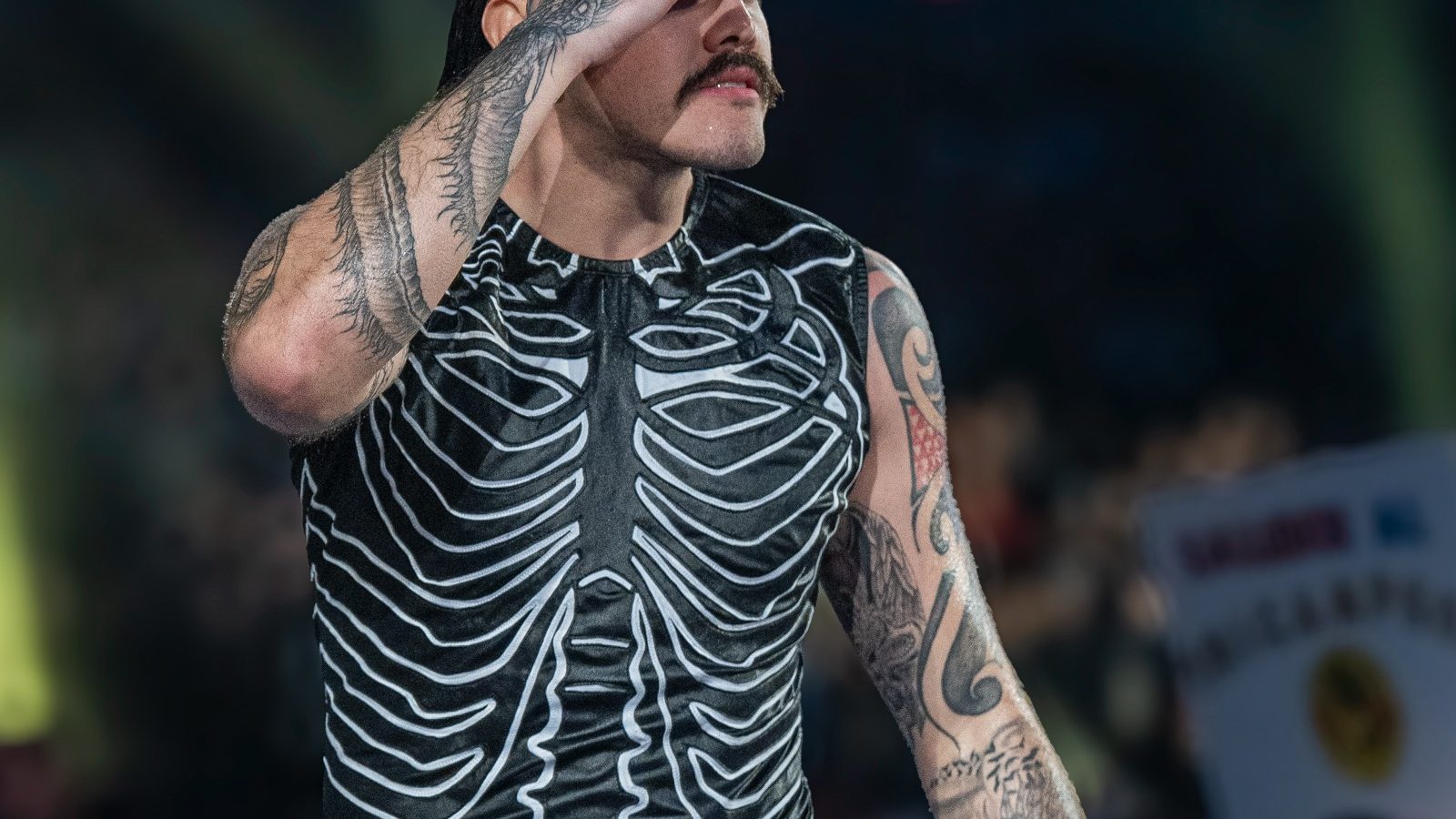 Dominik Mysterio walking to the ring at the WWE Royal Rumble in February 2025
