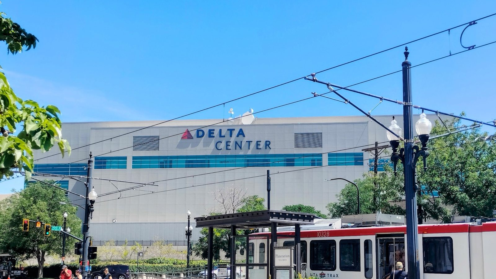 Exterior of the Delta Center arena in Salt Lake City, host venue of UFC 332