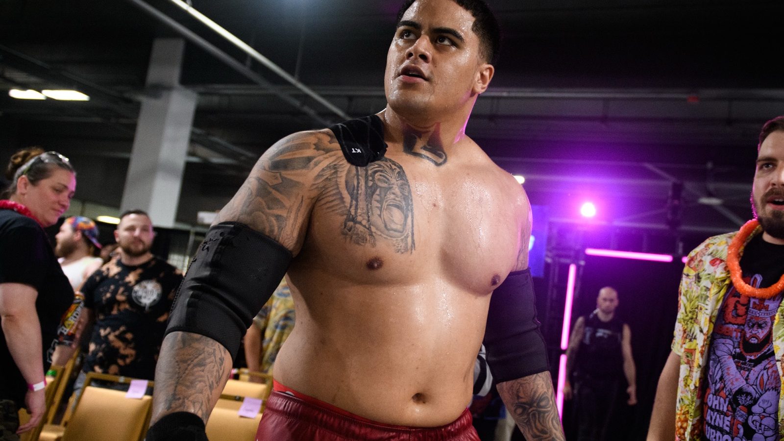 Zilla Fatu walking through the crowd after a match in September 2024